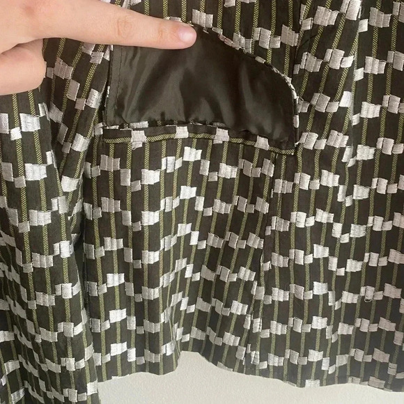 Evan Picone Vintage Blazer Olive Green Geometric Retro Pattern Loud Quirky Artsy - Picture 4 of 11